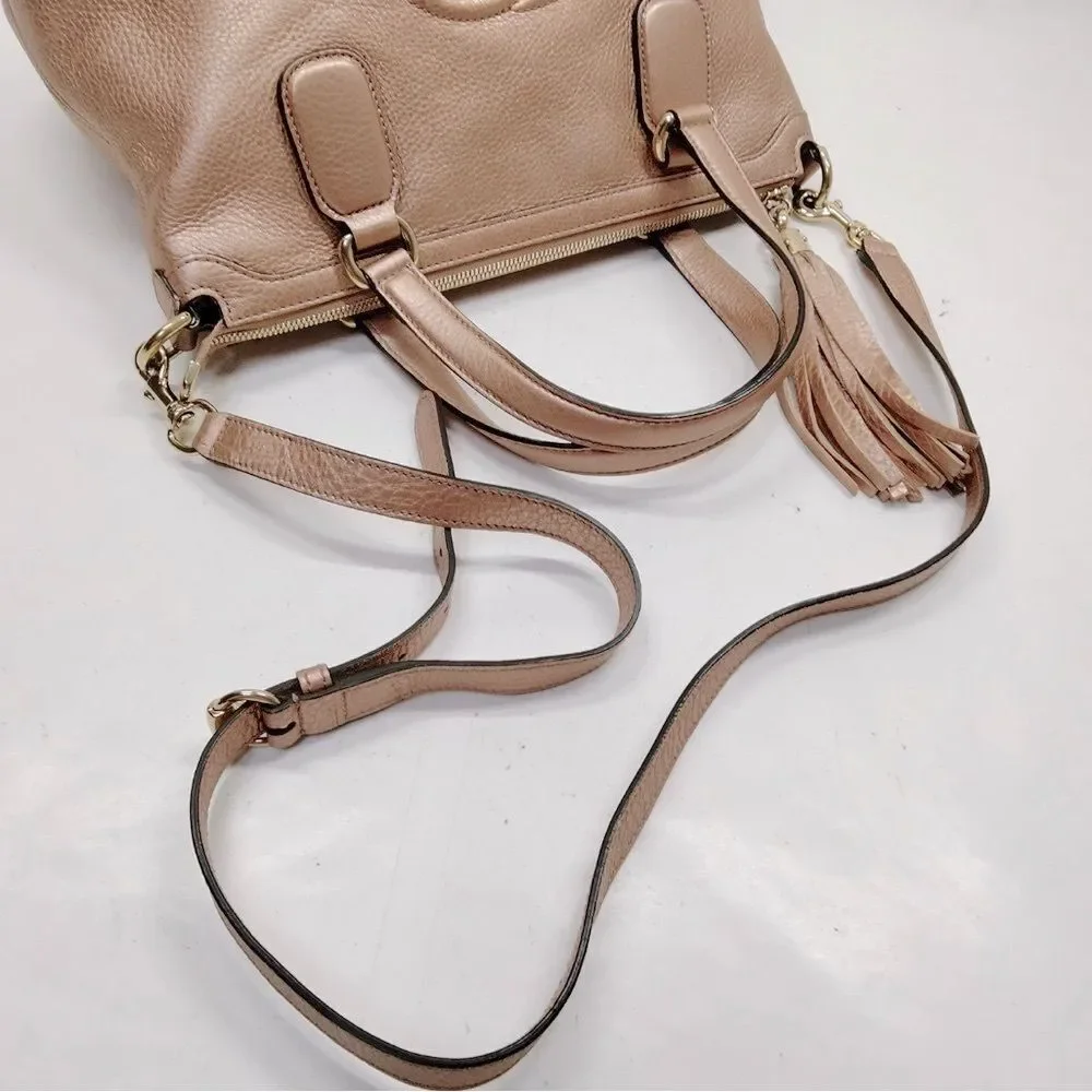 Auth Gucci Ltd Edition Rose Gold Interlocking GG Monogram 2way Working Tote RARE